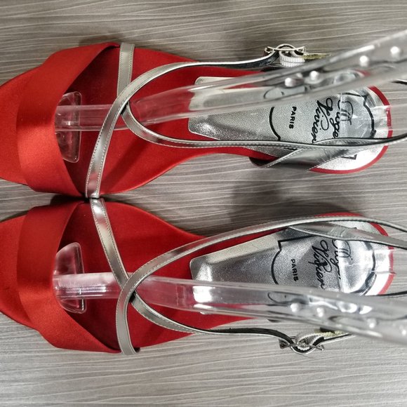 Roger Vivier Strappy Flat Sandals, Red Satin - Picture 8 of 11